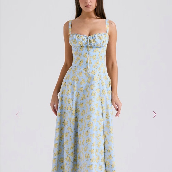 House of CB Dresses & Skirts - House of CB Blue and Yellow Floral Maxi Dress